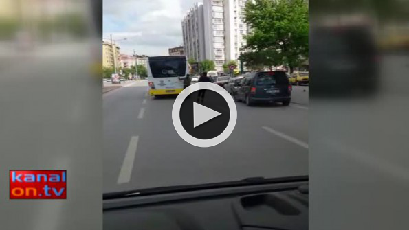 Konya’da trafikte tehlikeli anlar