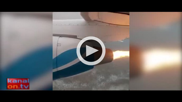 Yolcu uçağının motoru alev aldı!